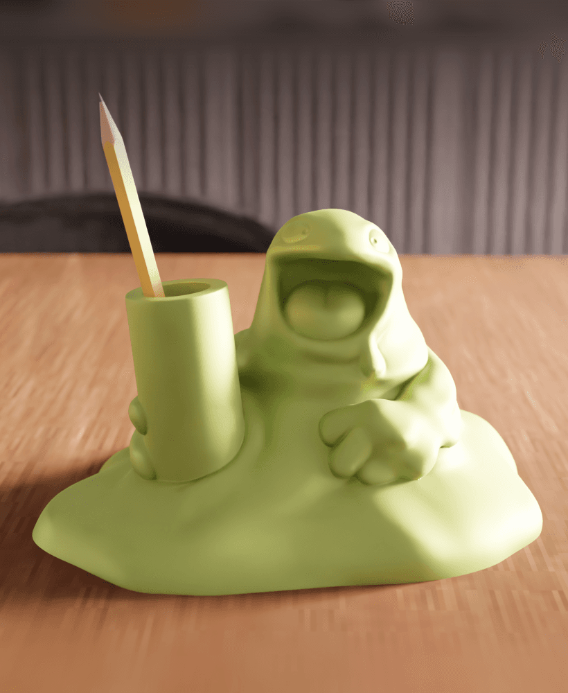 Quirky Slime Monster Pen / Pencil Holder 3d model