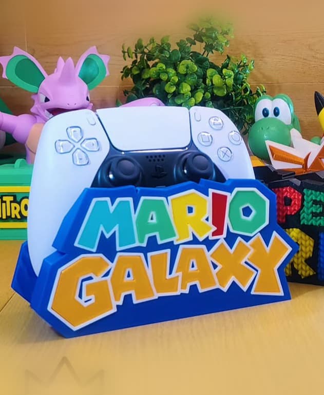 Super Mario Galaxy (Logo) - Controller Holder Multiparts 3d model