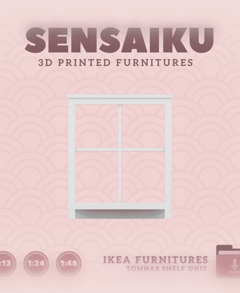 Miniature Replica 16. TOMNAS Shelf Unit for Miniature Dollhouse IKEA 3D Print (1:12,24,48) 3d model
