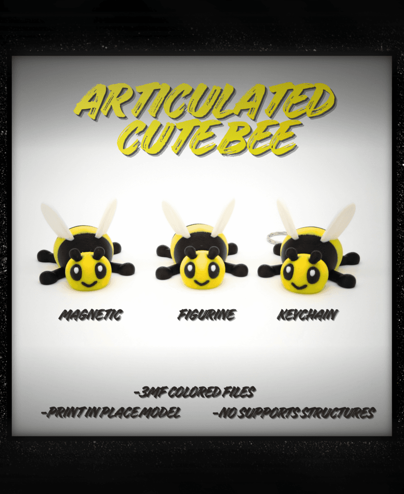Articulated Cute Bee 3d model