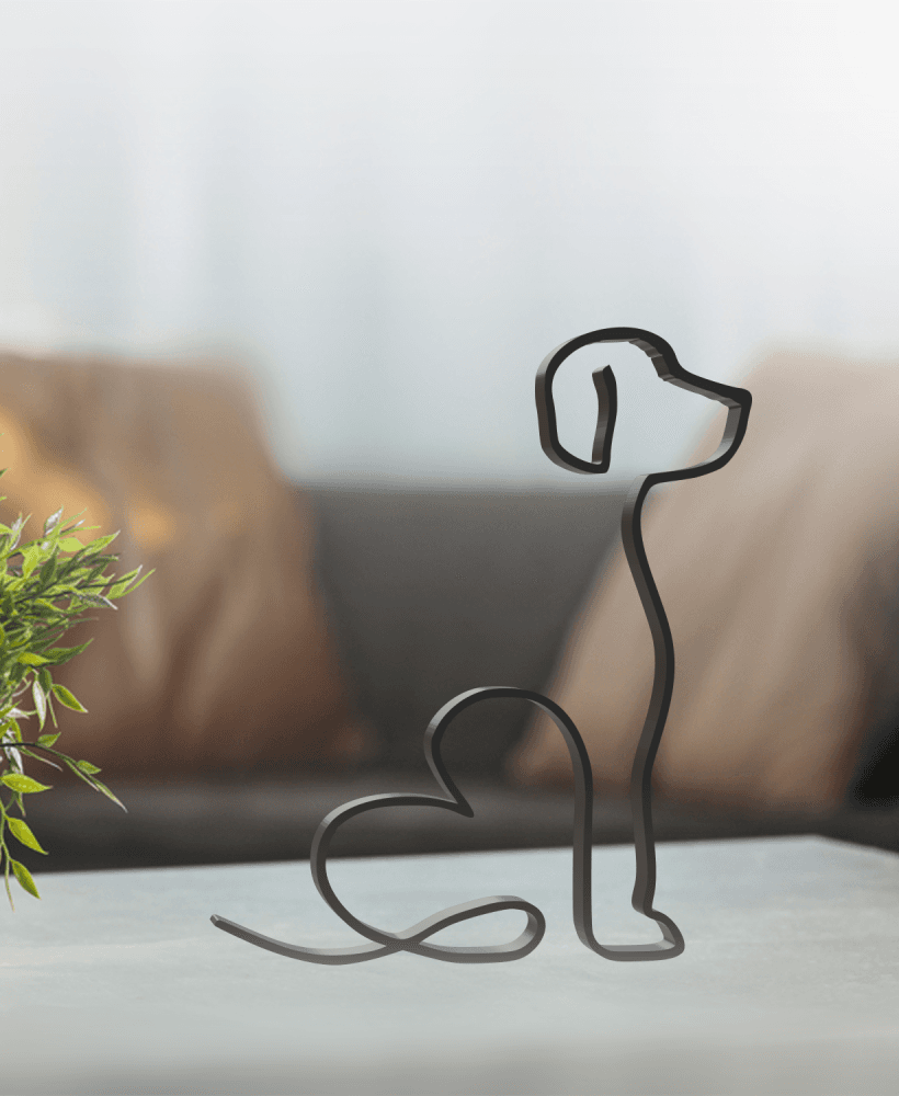 Dog Line Art, Modern, Minimalist 3d model