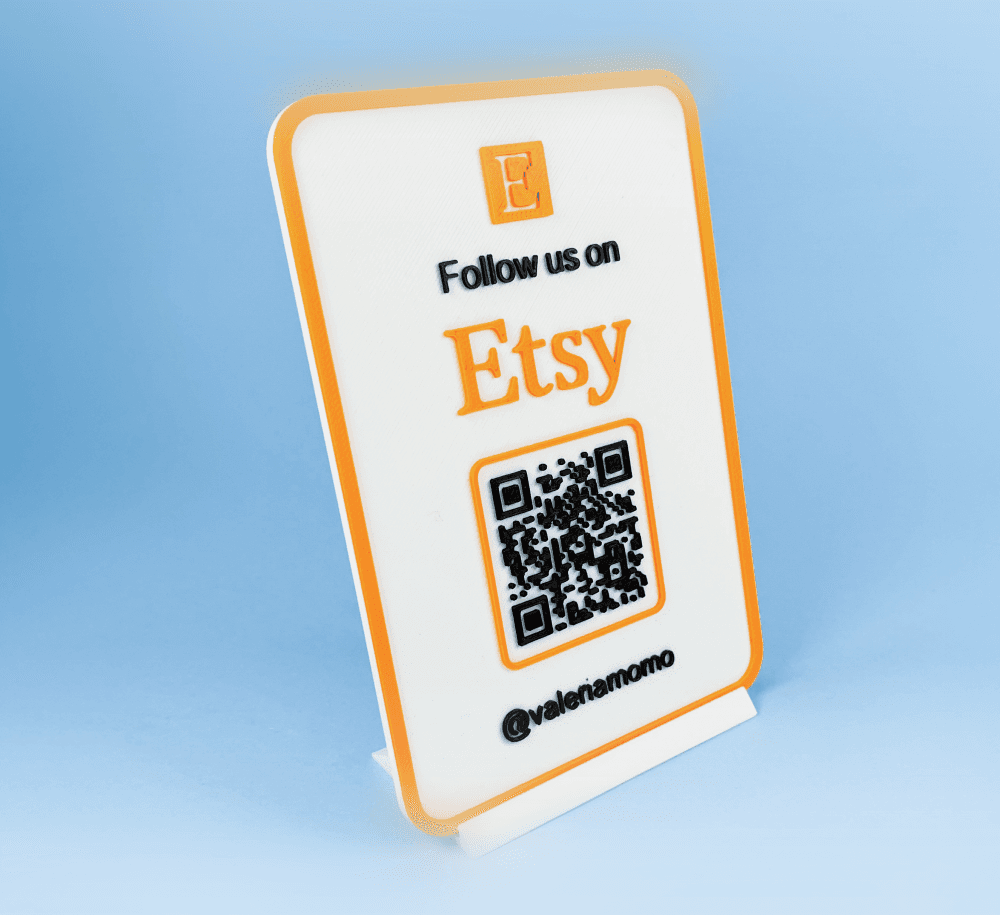 Etsy Signal Stand + QRcode CUSTOMIZE IT! Logo 3d model