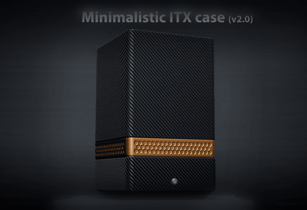 Minimalistic vertical ITX case (v2.0) 3d model