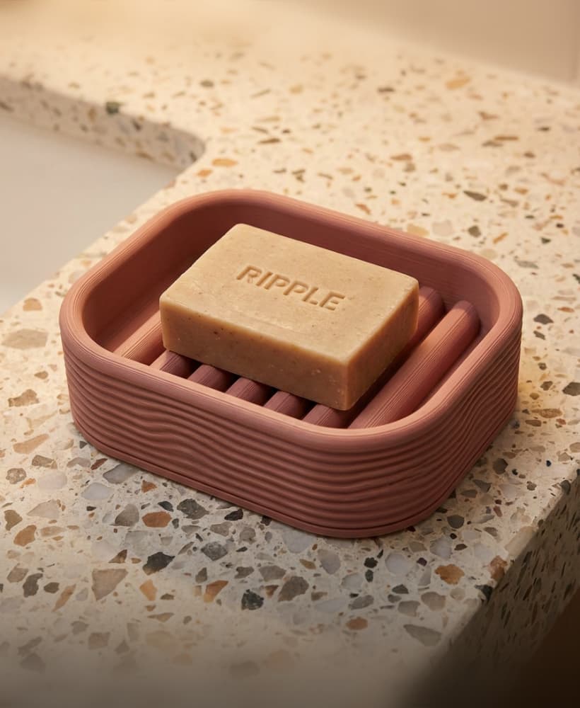 Modern Wavy Soap Dish - Self-Draining Bathroom Accessory 3d model
