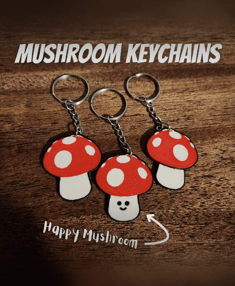 Mushroom Keychains! 3d model