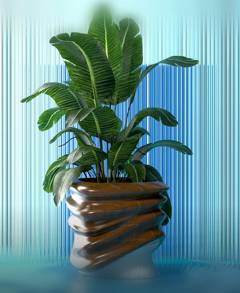 wave planter vase premium wave wood model 3d model