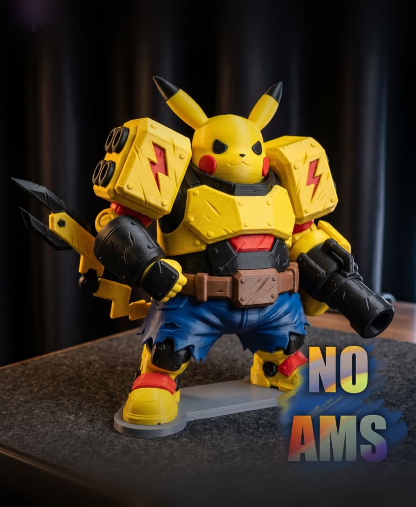 Armored Electric Mouse STL | Fan Art 3D Print | No AMS 3d model