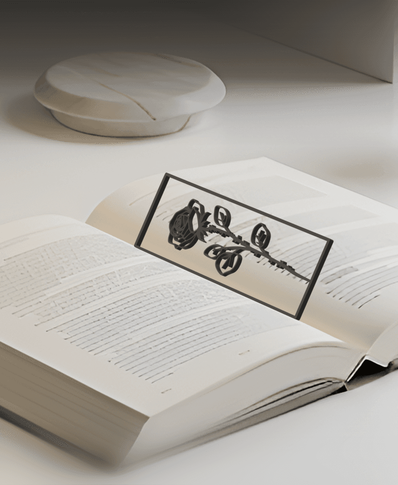 Rose Bookmark, Gift Idea 3d model
