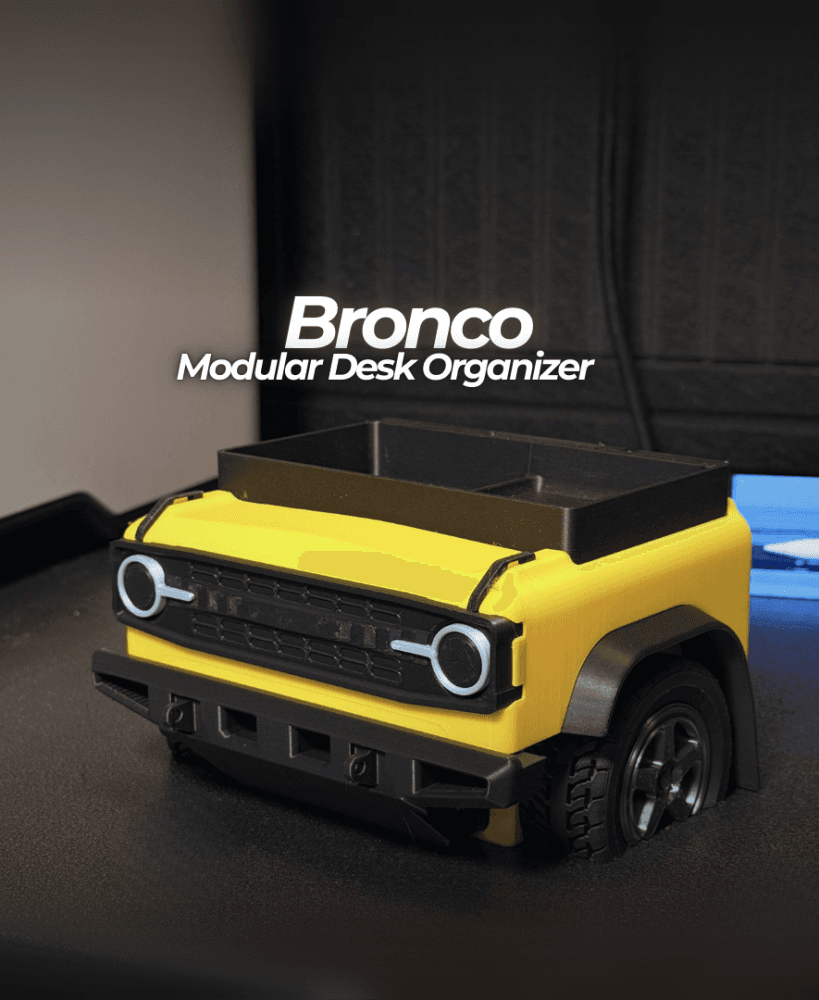 Bronco Inspired Desk Organizer - Modular - With Drawer 3d model
