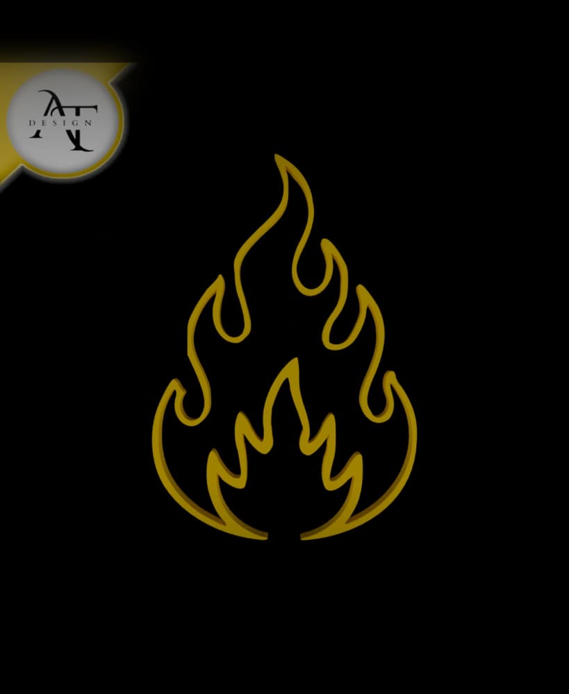 Simple Flame Symbol - 2D Art 3d model