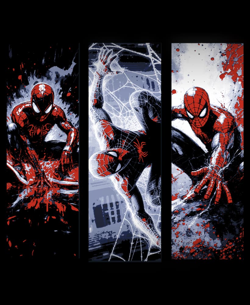 Fan Art Sketches of the friendly neighborhood Spiderman - Set of bookmarms 3d model