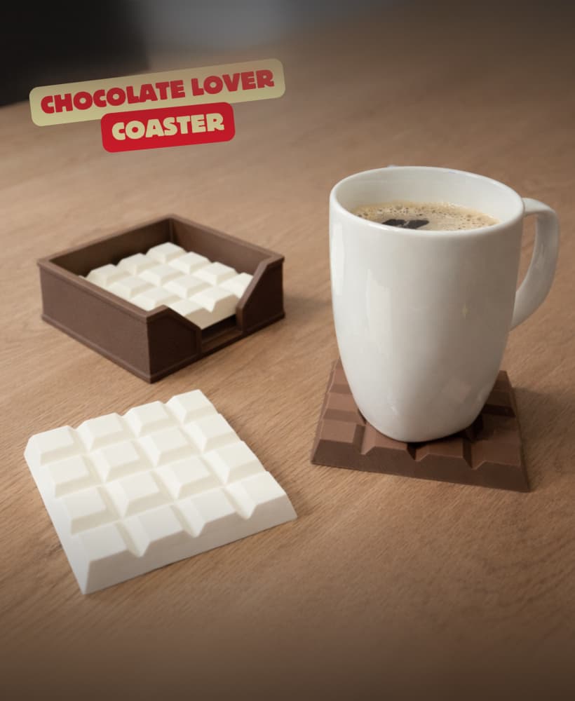 CHOCOLATE COASTER WITH HOLDER / CHOCOLATE LOVER / MODERN HOMEDECOR 3d model