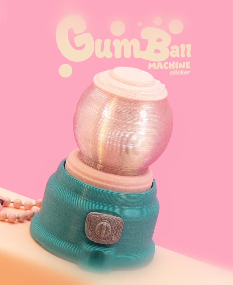 Pocket Gumball Machine Clicker - Retro Decoration Keychain 3d model