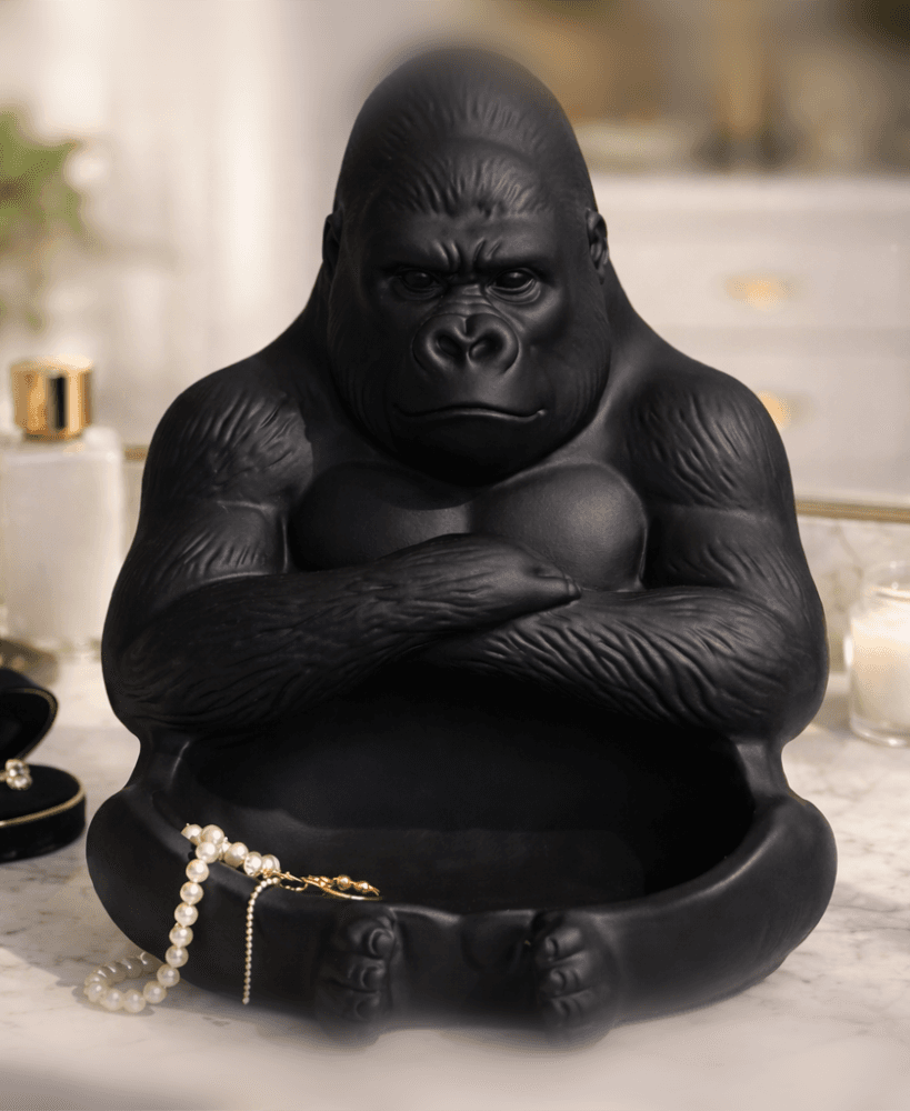 Luxury Gorilla Ring Dish STL – Animal Jewelry Tray & Home Decor 3d model