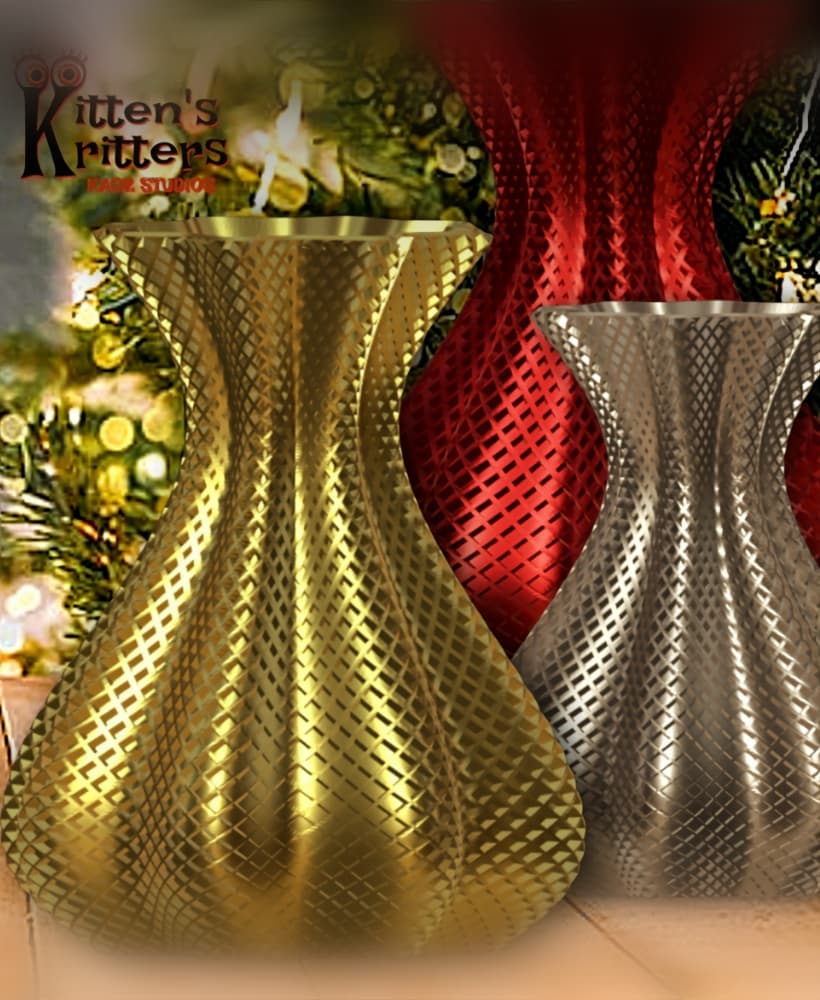 crossweave vase - NO SUPPORTS - 2 versions 3d model