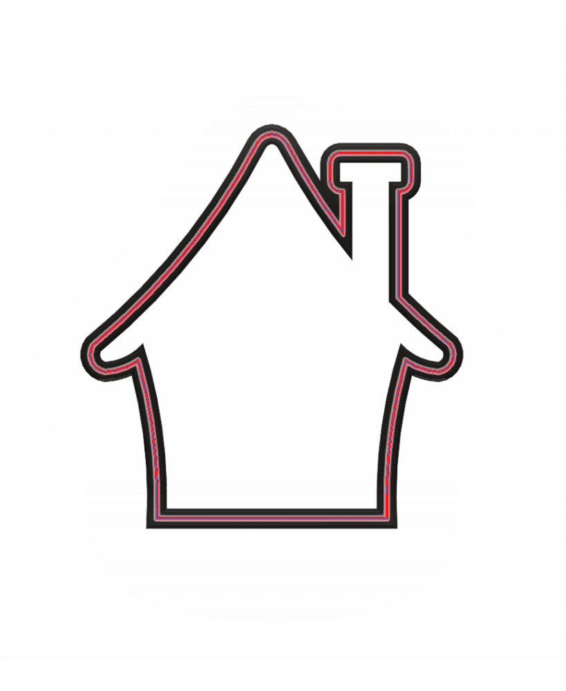 House with Chimney Cookie Cutter STL File - 4 inches 3d model