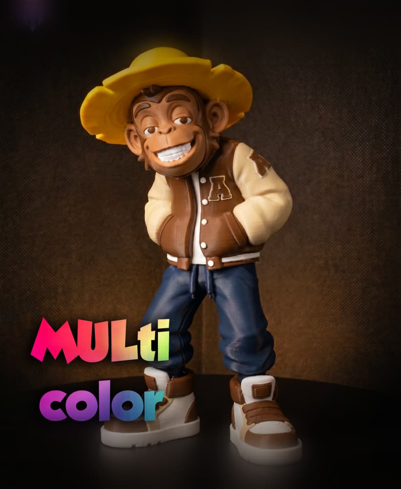 Streetwear Monkey 3MF | Character Decor Multi-Color | HighDetail 3d model