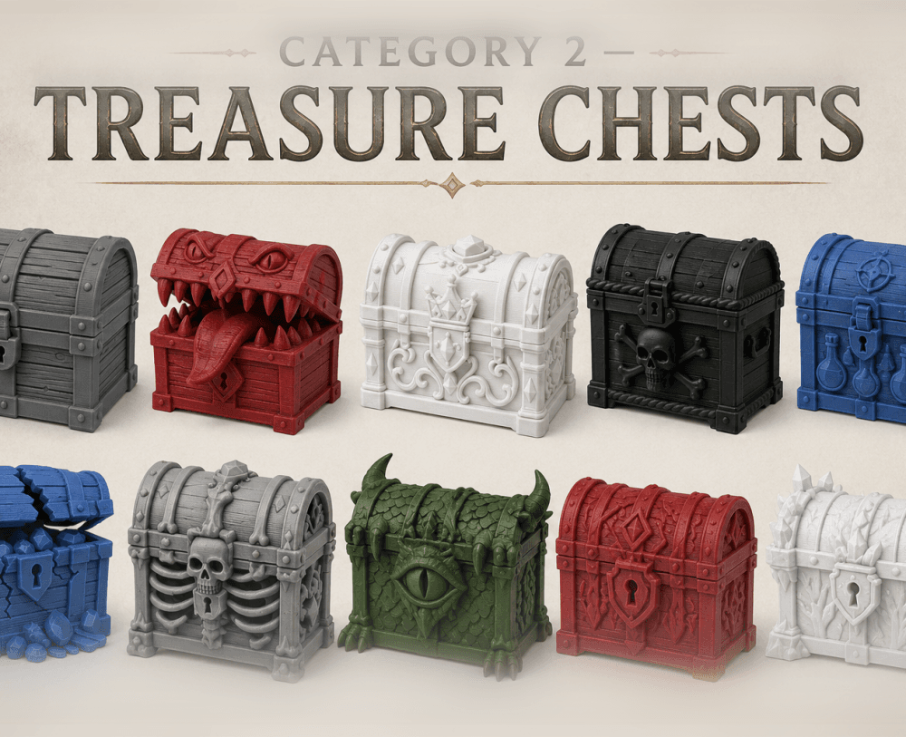 Treasure Chests 10 Fantasy STL Models 3d model