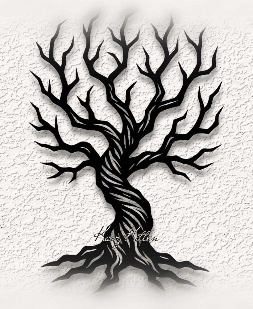 twisted tree wall art home decor 3d model