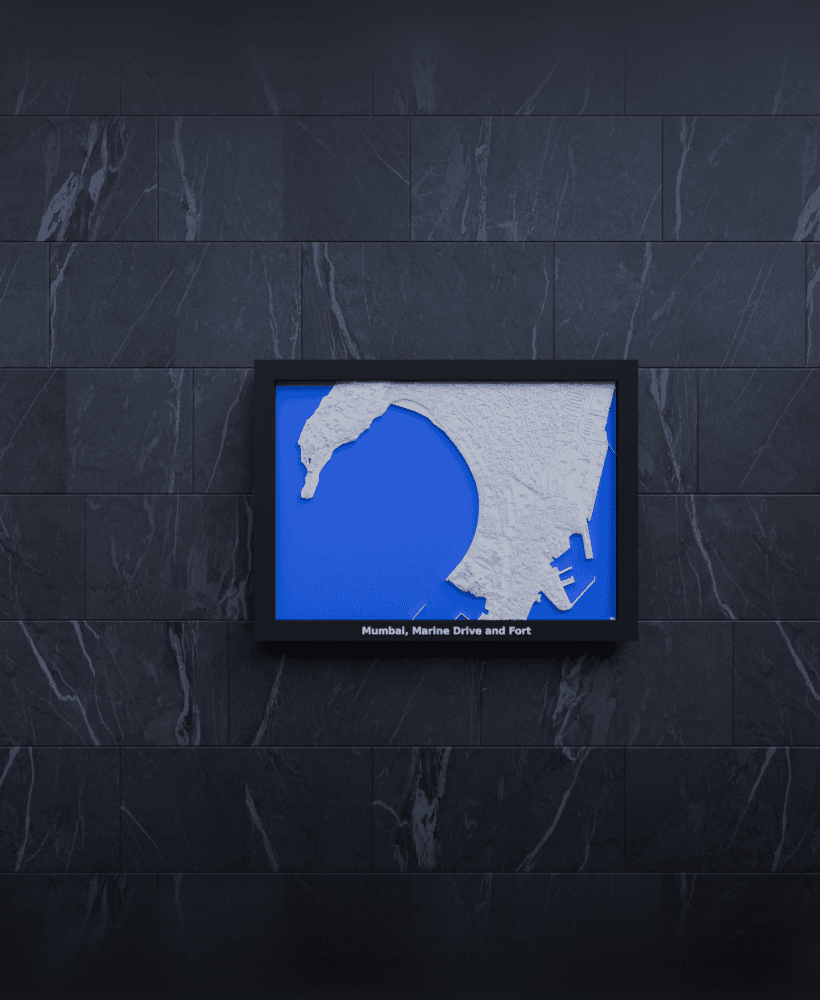 Mumbai, Marine Drive and Fort, India - 3D Miniature 3d model