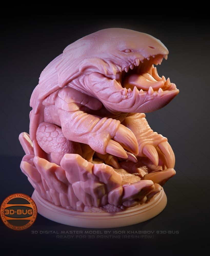 Stylized Land Shark Creature Miniature 3d model