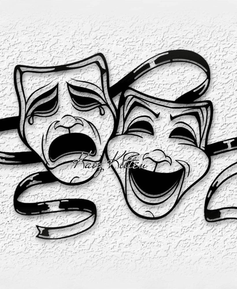 theater masks comedy and tragedy wall art mardi gras home decor 3d model
