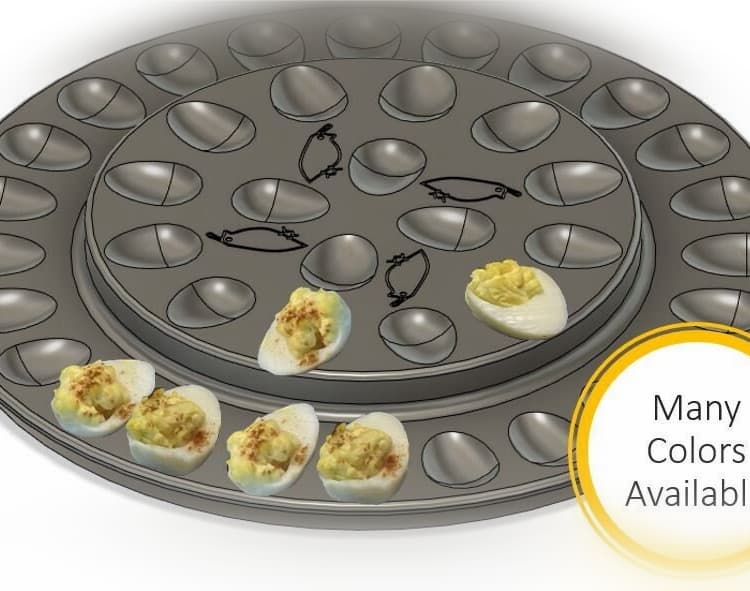 Dual-Level Deviled Quail Egg Platter – 3D Model (STL File) 3d model