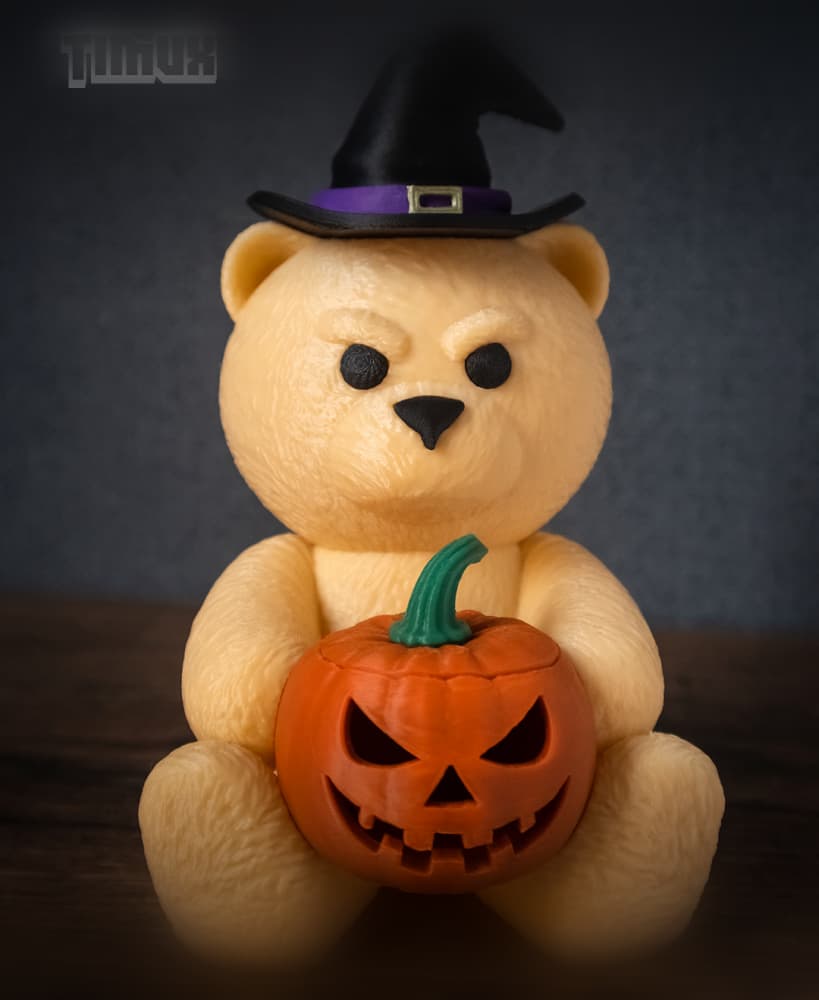 TEDDY BEAR WITH A HALLOWEEEN PUMPKIN 3d model