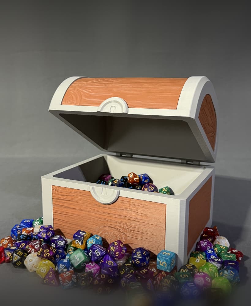 Custom DND Travelers Chest Dice Holder STL (3D Print File) 3d model