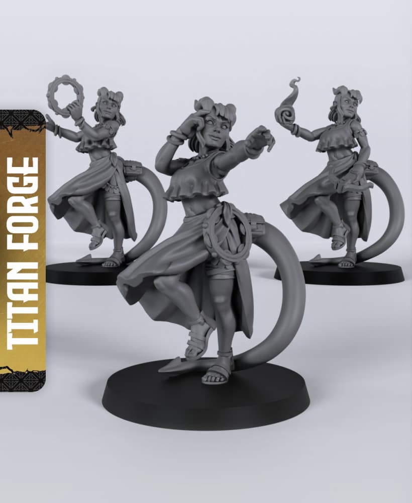 Tiefling Female Bard - With Free Dragon - 5e DnD Inspired for RPG and Wargamers 3d model