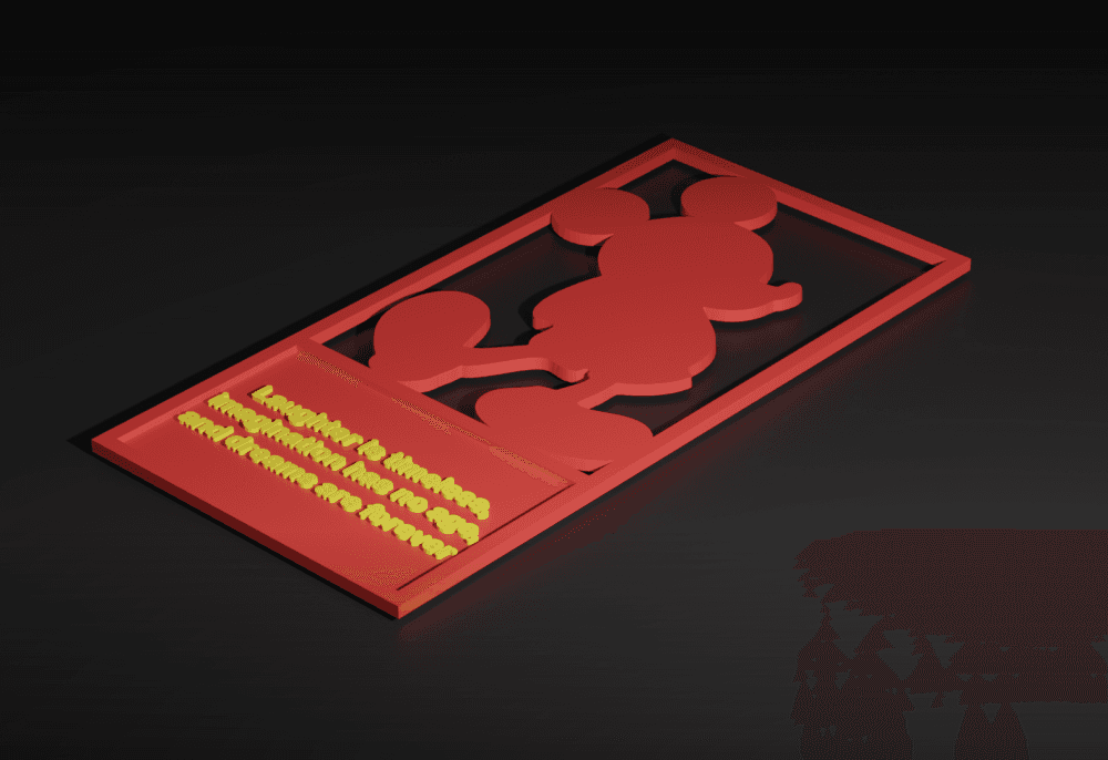 Mickey bookmark 3d model