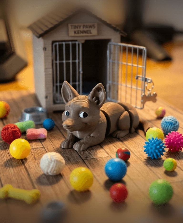 Flexi German Shepherd Puppy Articulated 3d model