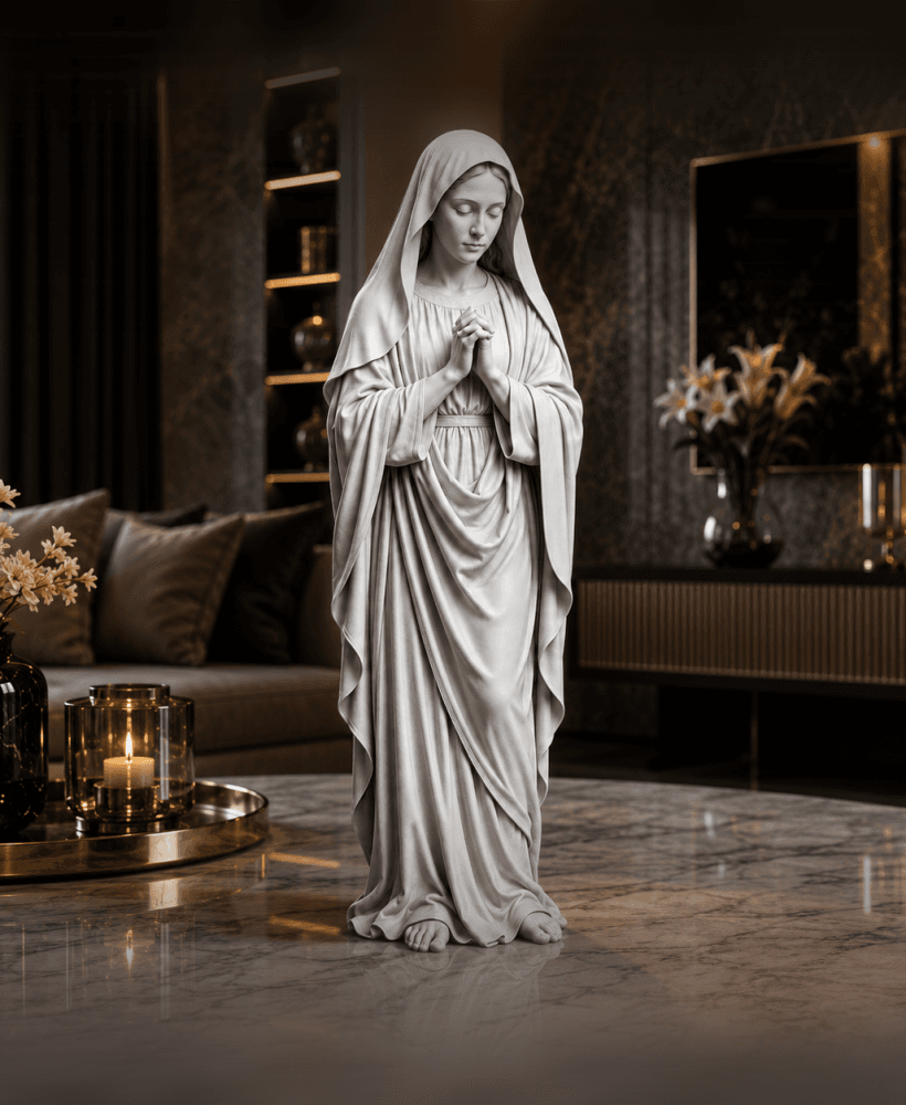 Praying Virgin Mary Statue STL | Blessed Mother Sculpture | Catholic 3D Print Model 3d model