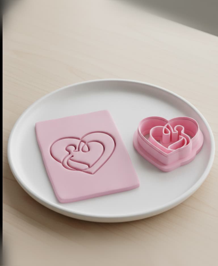 Heart Clay Cutter STL • Valentine's Day Polymer Clay Cutters • Digital Download for 3D Printing 3d model