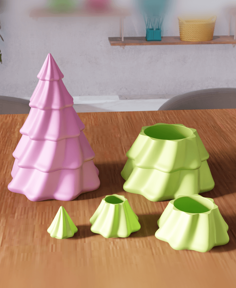 Modular Christmas Tree Storage Box 3d model