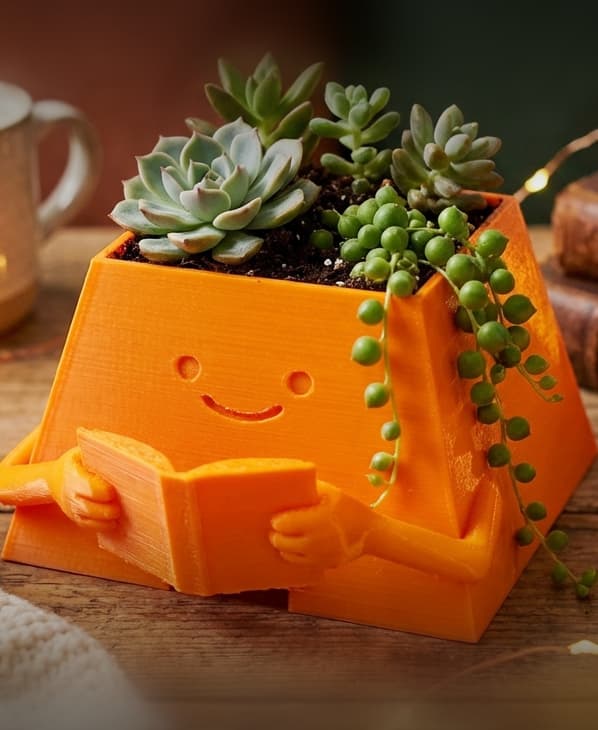 HAPPY PLANTER READING 3d model