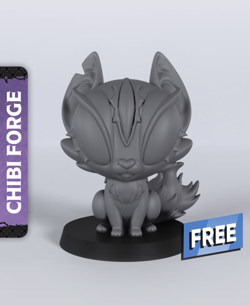 Chibi Blinking Cat - With Free Dragon - 5e DnD Inspired for RPG and Wargamers 3d model