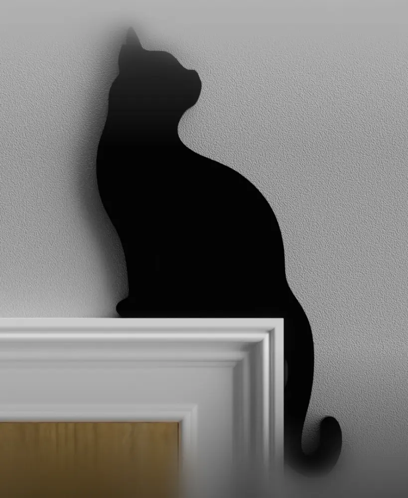 Black Cat Door Topper 3d model