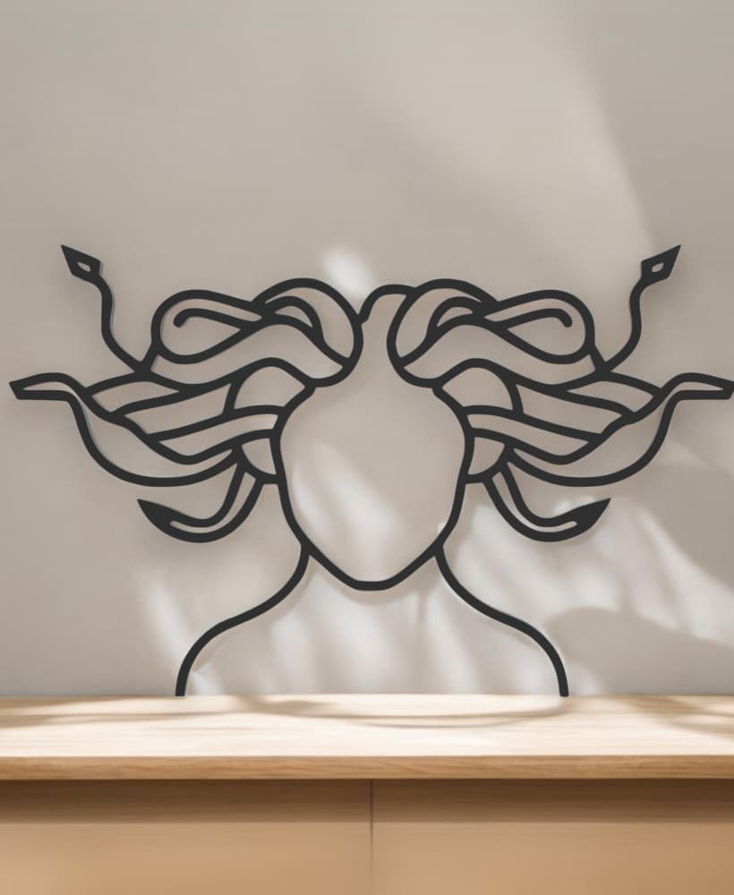 Medusa Line Art - Desktop Line Art 3d model