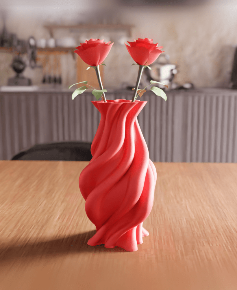 Flame Twisted Vase 3d model