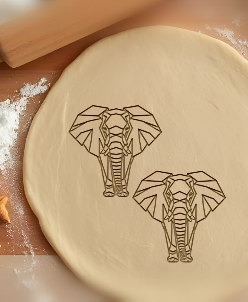 Elephant Cookie Cutter, Biscuit Cutter 3d model
