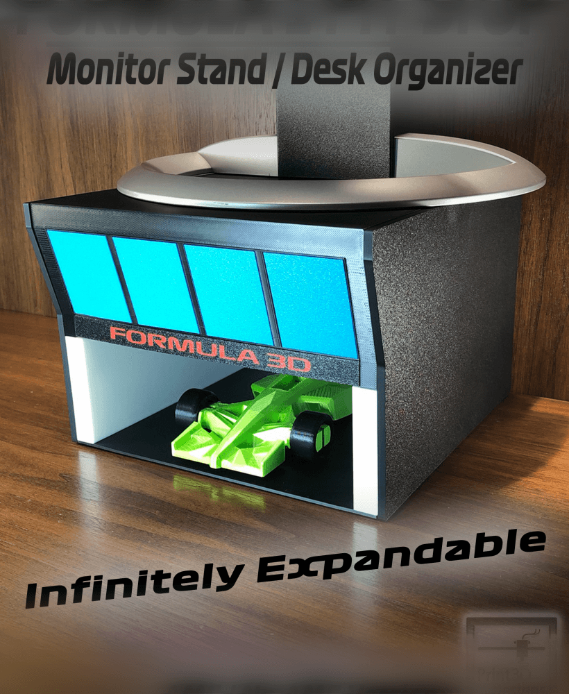 Formula 1 Pit Stop Monitor Stand / Desk Organizer 3d model