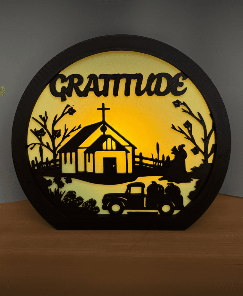 Thanksgiving Lamp Thanksgiving Home Decor Gratitude Tea Light Holder Candle Holder 3d model