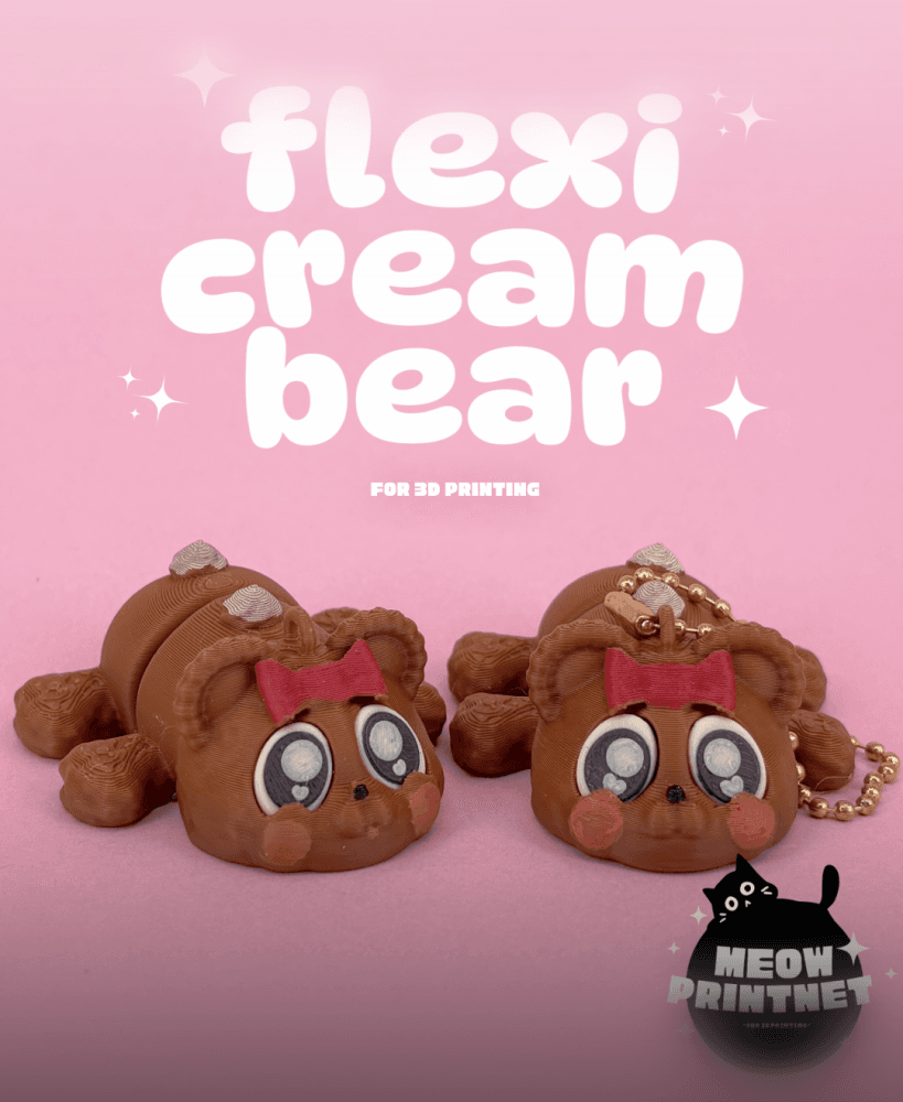 Flexible Cream Bear 3d model