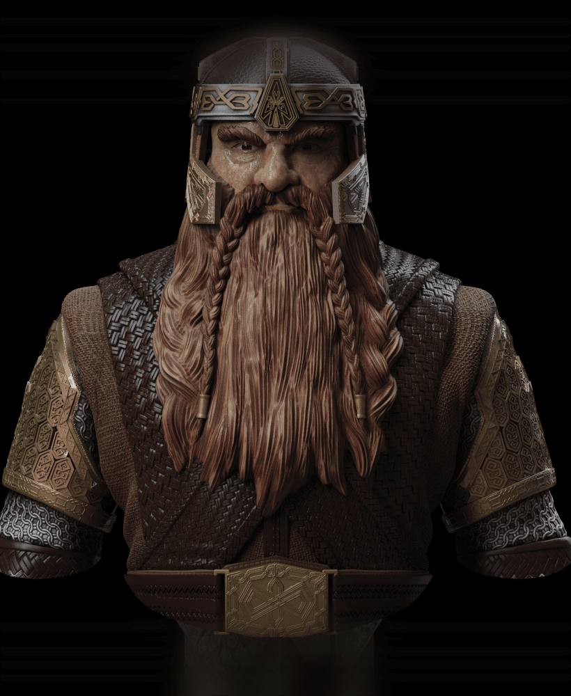 Gimli bust (Pre-Supported) 3d model