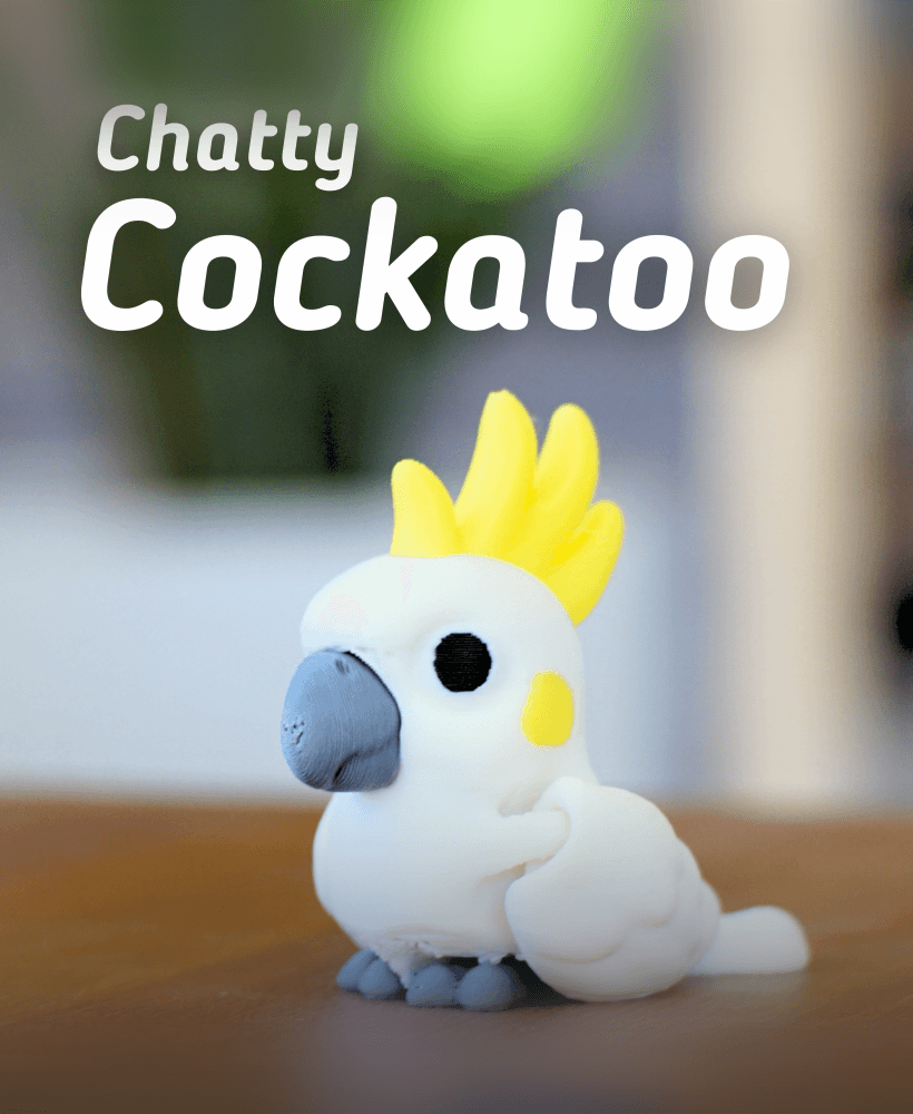 Chatty Cockatoo - Articulated fidget Cockatoo 3d model