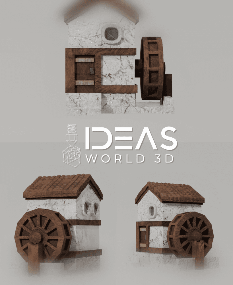 Water Wheel House 3d model