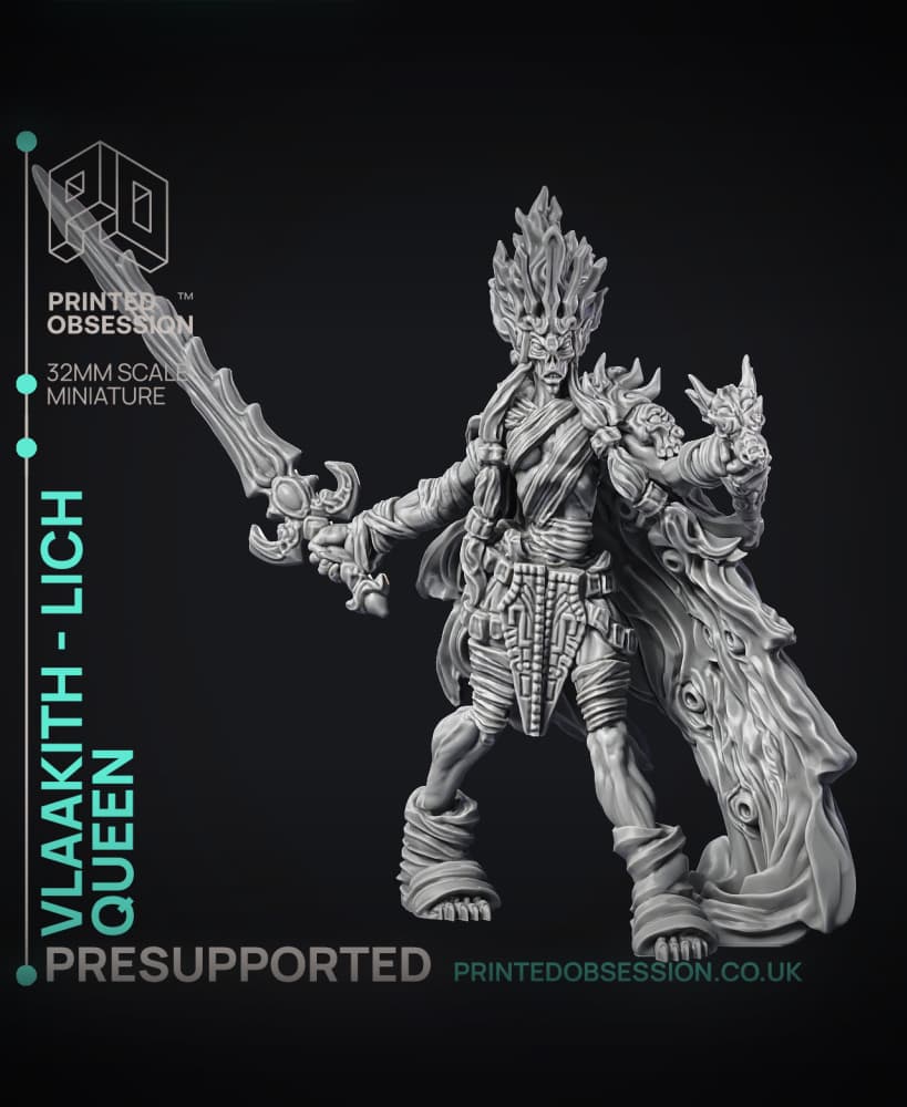 Vlaakith - Lich Queen - Gyth - PRE SUPPORTED - D&D 32mm 3d model