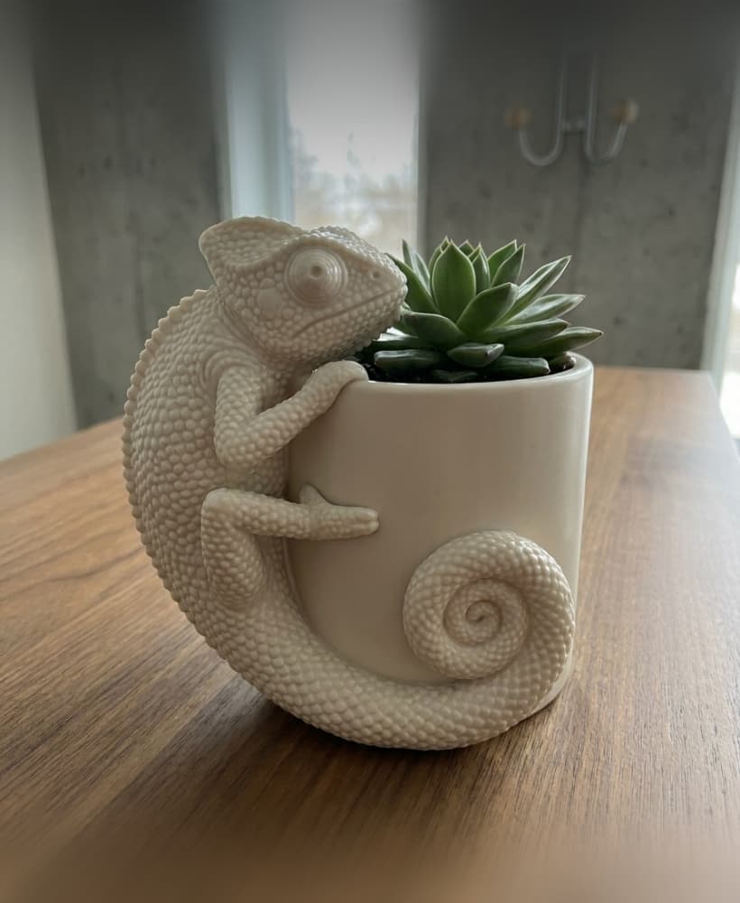 Chameleon Succulent Planter & Pen Holder 3d model