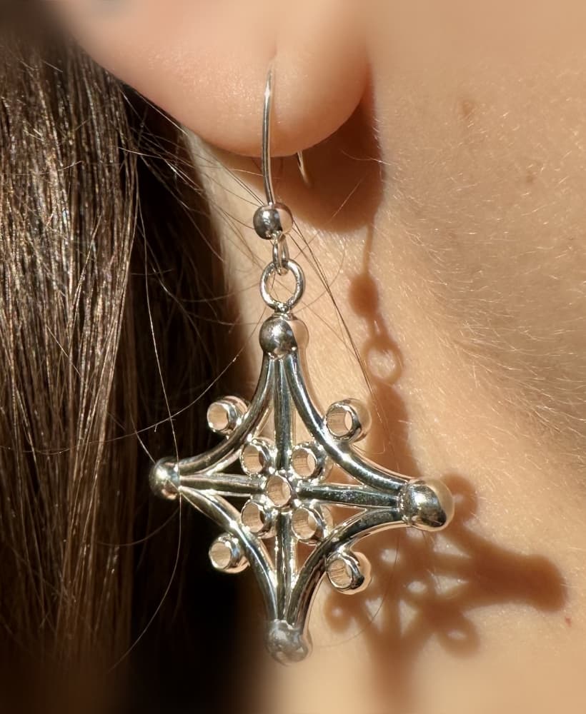 Snowflake Cross Earring 3d model